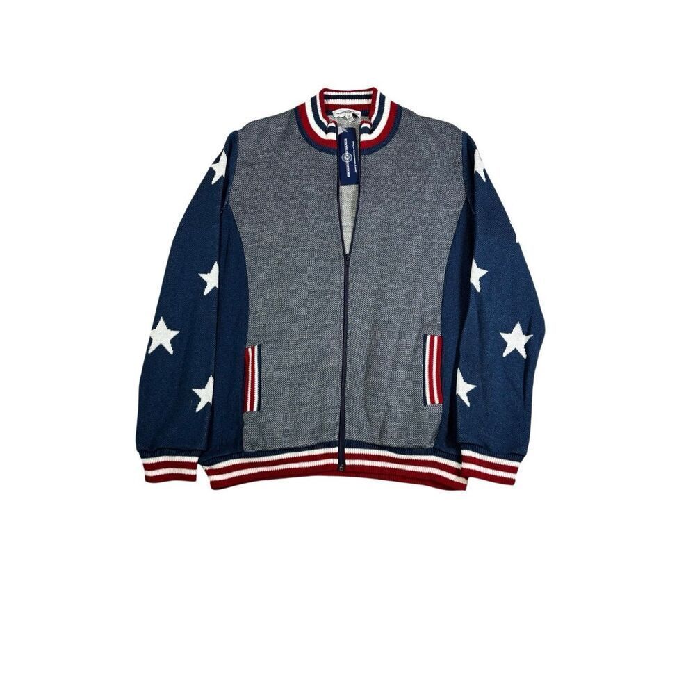 Bradford Exchange Patriotic Varsity Bomber sweater Jacket XL NWT stars stripes A